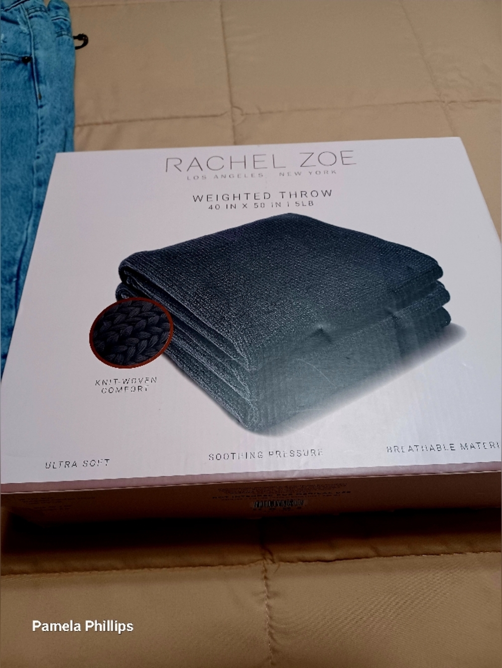 Rachel Zoe Black Knit Weighted Throw Blanket